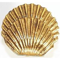 Emenee OR206-ABB Premier Collection Round Seashell 1-3/8 inch x 1-1/2 inch in Antique Bright Brass Nautical Series